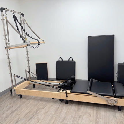 Janet Elite Plus Foldable Pilates Reformer – Studio Grade Luxury Maple Wood Home Pilates Machine - RE016