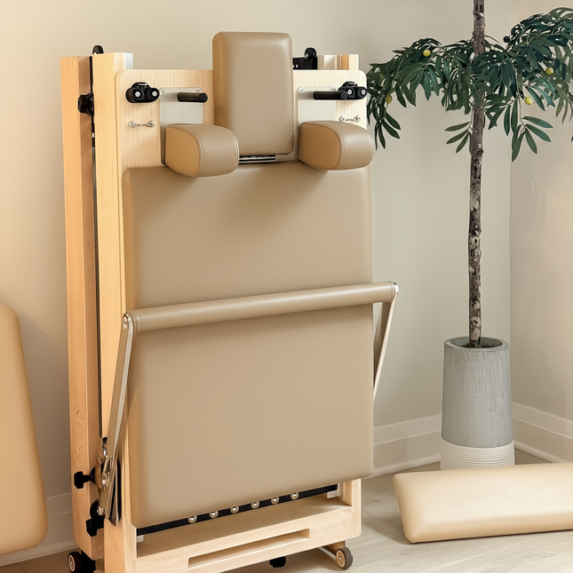 Janet Elite Plus Foldable Pilates Reformer – Studio Grade Luxury Maple Wood Home Pilates Machine - RE016
