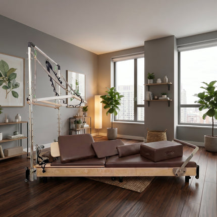 Janet Elite Plus Foldable Pilates Reformer – Studio Grade Luxury Maple Wood Home Pilates Machine - RE016
