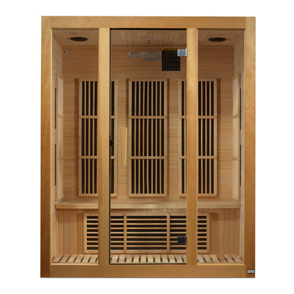 Maxxus 3-Person Low EMF (Between 5-10MG) FAR Infrared Sauna (Canadian Hemlock)