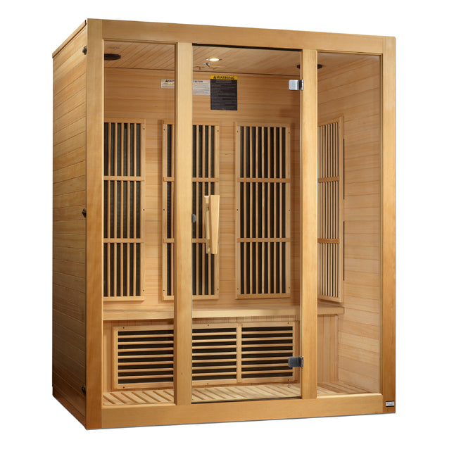 Maxxus Bellevue 3-Person Low EMF (Between 5-10MG) FAR Infrared Sauna (Canadian Hemlock)