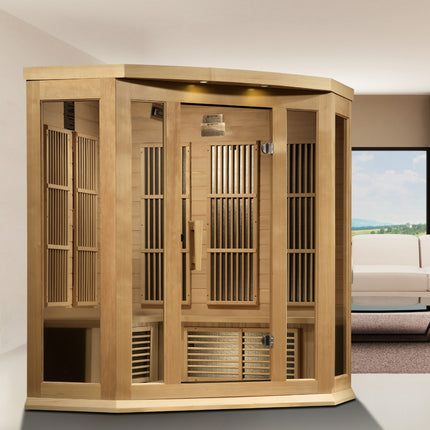 Maxxus 3-Person Corner Near Zero EMF FAR Infrared Sauna – photo 1