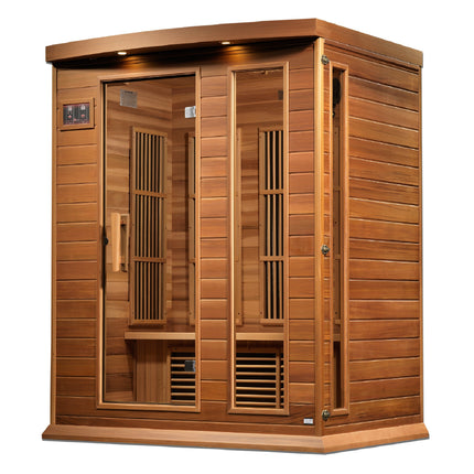 Maxxus 3-Person Low EMF (Between 5-10MG) FAR Infrared Sauna (Canadian Hemlock)