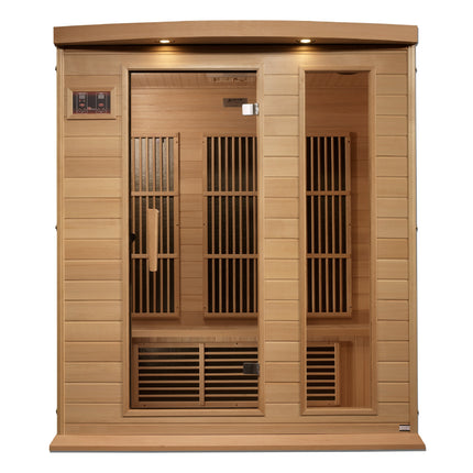Maxxus S-Line Yoga 3-Person Low EMF (Between 5-10MG) FAR Infrared Sauna (Canadian Hemlock)