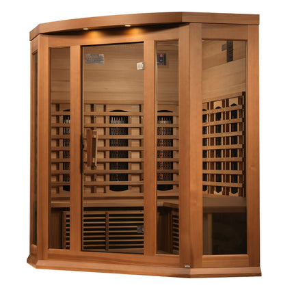 Maxxus 3-Person Corner Full Spectrum Near Zero EMF FAR Infrared Sauna – photo 1