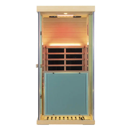 909MX Mini 1 Person Infrared Sauna with 270° Panoramic Glass