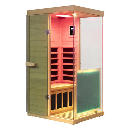 909MX Mini 1 Person Infrared Sauna with 270° Panoramic Glass