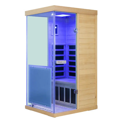 909MX Mini 1 Person Infrared Sauna with 270° Panoramic Glass