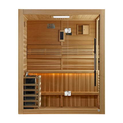 Golden Designs Hanko Edition 2 Person Indoor Traditional Sauna (GDI-7202-01) - Canadian Red Cedar Interior