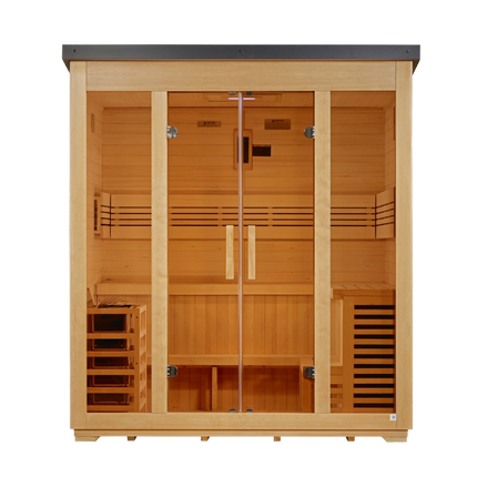 Golden Designs "Vorarlberg" 5-Person Traditional Outdoor Sauna (Flat Roof)