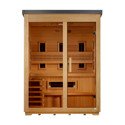 Golden Designs "Carinthia" 3-Person Hybrid Outdoor Sauna (Flat Roof)