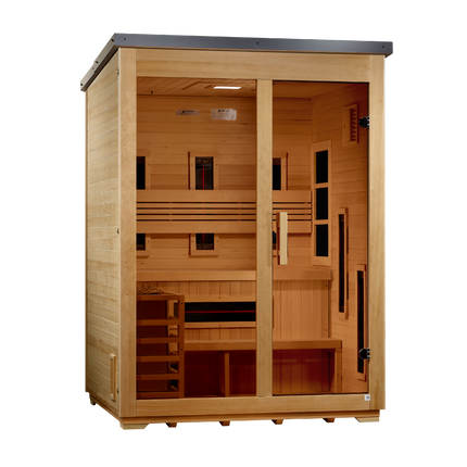 Golden Designs "Carinthia" 3-Person Hybrid Outdoor Sauna (Flat Roof)