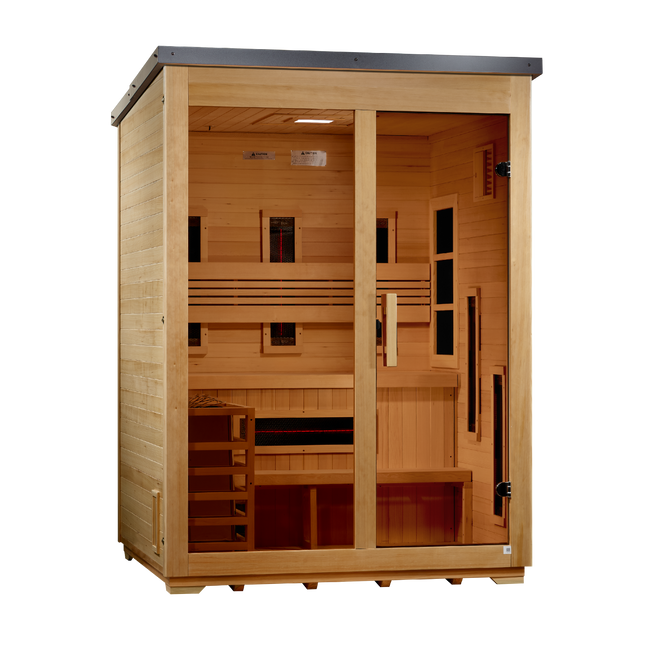 Golden Designs "Carinthia" 3-Person Hybrid Outdoor Sauna (Flat Roof)