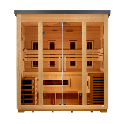Golden Designs "Gargellen" 5-Person Hybrid Outdoor Sauna (Flat Roof)