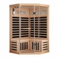 Moray 2-Person Indoor Pentagonal Infrared Sauna in Hemlock with 7 Far-Infrared Carbon Crystal Heaters and Glass Door