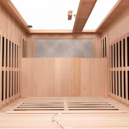 Moray 1-Person Indoor Hemlock Infrared Sauna with 8 Far-Infrared Carbon Crystal Heaters and Chromotherapy