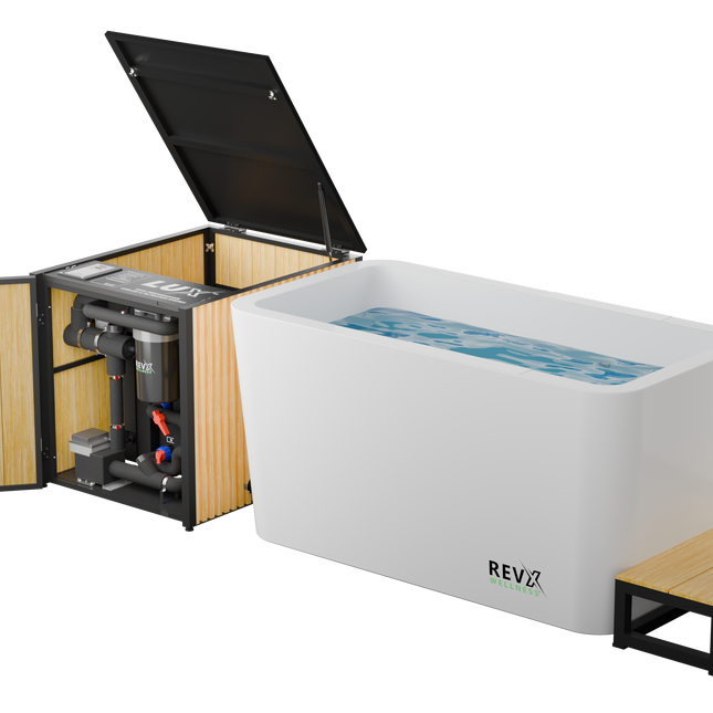 RevX Acrylic X Tub Cold Plunge + LUX High Performance Chiller and Filtration System